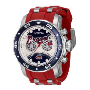 Relgio Masculino MLB Atlanta Braves - 48mm. Ao. Vermelho 42830