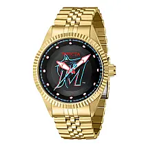 Relgio masculino MLB Miami Marlins - 43 mm. Ouro 42930