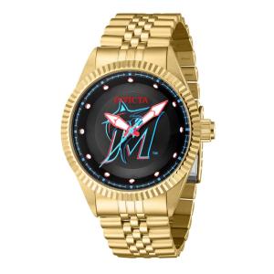 Relgio masculino MLB Miami Marlins - 43 mm. Ouro 42930