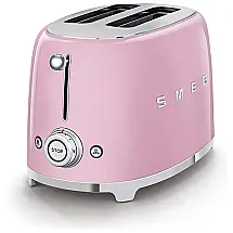 Torradeira Elétrica 50s Retro, 2 Fatias, 6 Níveis Sombra, claro, claro, 110v, SMEG TSF01PKUS, Rosa claro