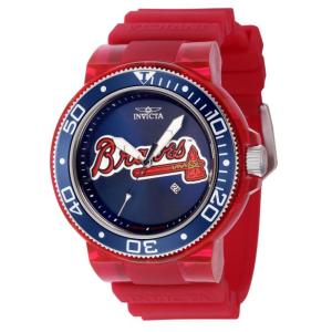 Relgio masculino MLB Atlanta Braves - 51,5 mm. Vermelho. Transparente 43140