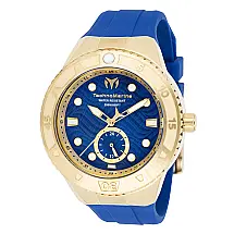 Relgio feminino TechnoMarine Cruise Monogram com mostrador em madreprola - 44 mm. Azul TM-121240