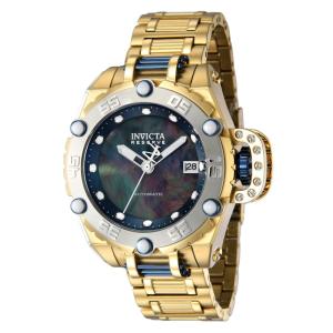 Relógio Feminino Automático Invicta Reserve Flying Fox com Mostrador Madrepérola, Dourado, Azul Escuro 43240