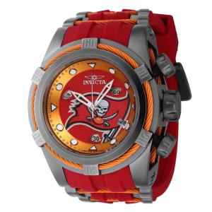 Relgio masculino NFL Tampa Bay Buccaneers Swiss Ronda Z60 calibre - 53 mm. Titnio. Vermelho. Laranja 41440