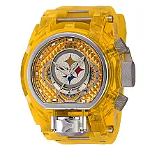 Relgio masculino NFL Pittsburgh Steelers - 52 mm. Ao. Amarelo 41540