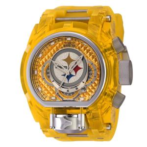 Relgio masculino NFL Pittsburgh Steelers - 52 mm. Ao. Amarelo 41540