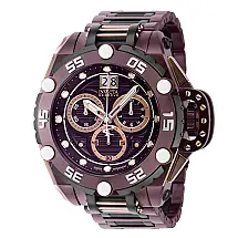 Relógio Masculino Flying Fox, Invicta 38740, Ouro Rosa, Preto e Marrom
