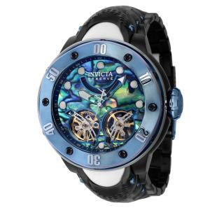 Relógio Masculino Automático Kraken com Mostrador Abalone, Invicta 39740, Preto, Branco e Azul