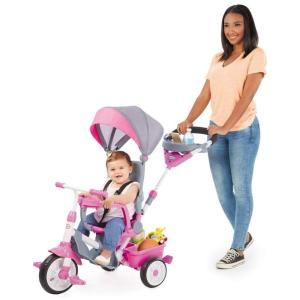 Triciclo de Passeio com 4 Estágios Proteção para Sol e Porta Objetos, LITTLE TIKES 639654C, Rosa