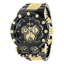 Relógio Masculino Reserve Magnum Tria Swiss Ronda 5050.C calibre, Invicta 37550, Preto e Dourado