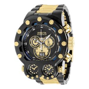 Relógio Masculino Reserve Magnum Tria Swiss Ronda 5050.C calibre, Invicta 37550, Preto e Dourado