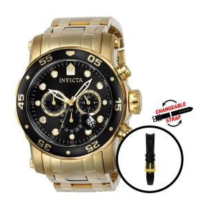 Relógio Masculino Invicta Pro Diver com Pulseira Intercambiável, Dourado 23650