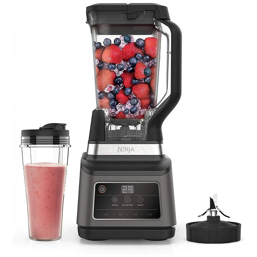 Liquidificador Ninja BN750 2 em 1 Kitchen System Auto-iQ 1200W Jarra 2,1 L e Copo Pessoal 700 ml 220V