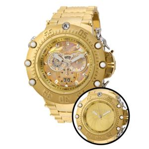 Relógio Masculino Subaqua Shutter com Mostrador Madrepérola Oyster e Metal, Invicta 32950, Dourado