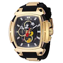 Invicta Disney Edição Limitada Relógio Masculino Mickey Mouse 53mm, Dourado, Preto 44060