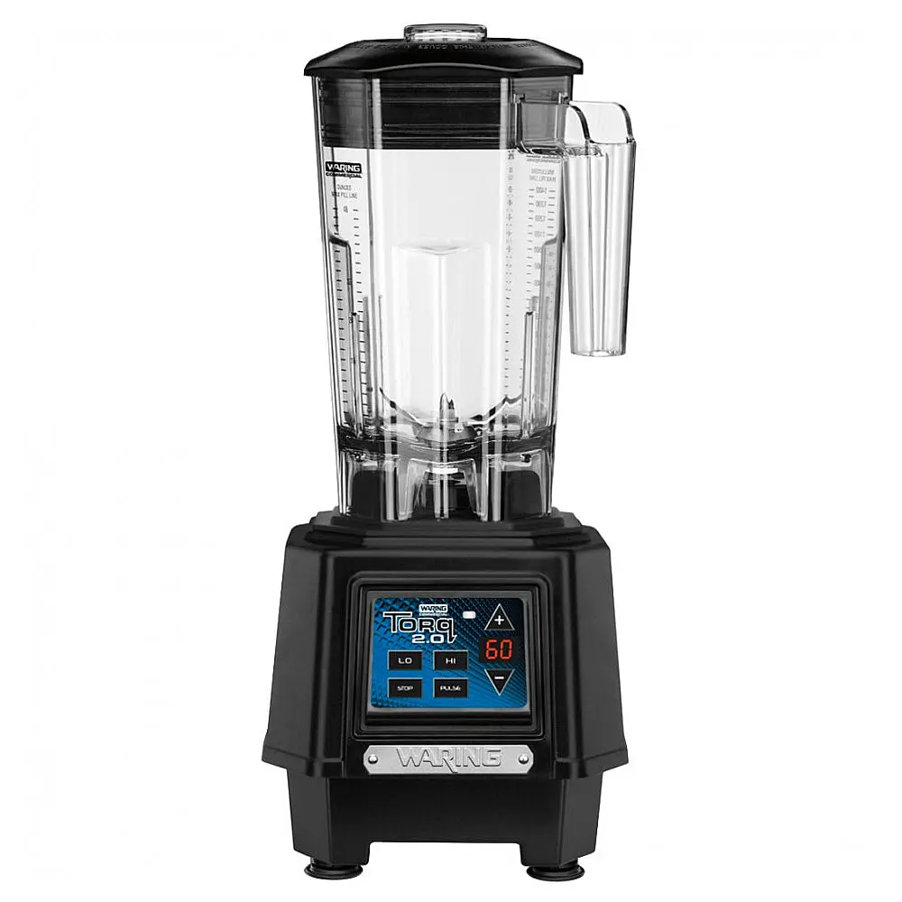 Liquidificador Industrial Waring TBB160 2 hp Torq 2.0 com Controles Eletrônicos, Temporizador, e Recipiente de 1,4 Litros