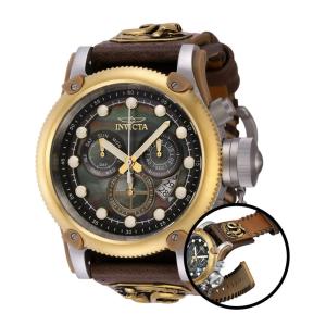 Relógio Masculino Invicta Pro Diver com Mostrador Madrepérola, Bege e Marrom 40460