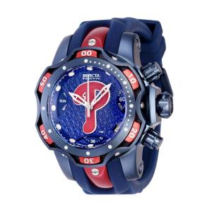 Relgio masculino calibre MLB Philadelphia Phillies Swiss Ronda Z60 - 44,4 mm. Ao. Azul. Vermelho. Prata 41860