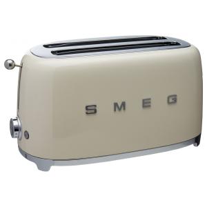 Torradeira Elétrica Retrô 4 Fatias em Aço Inoxidável, 110V 950W, Smeg, Creme