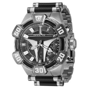 Relógio Masculino Star Wars Mandalorian, Invicta 37370, Prata e Preto
