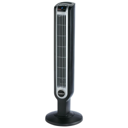 Ventilador de Torre Elétrico Portátil com Ionizador de Ar Fresco, Timer e Controle Remoto para Uso Interno, 2505 Lasko,Preto