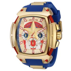 Relógio Masculino Analógico de Quartzo 53mm, Invicta Marvel Captain America 38380, Azul