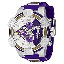 Relógio Masculino NFL Baltimore Ravens, Invicta 41580, Roxo, Prata e Marrom