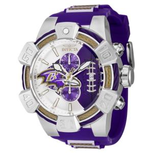 Relógio Masculino NFL Baltimore Ravens, Invicta 41580, Roxo, Prata e Marrom