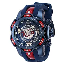 Relógio feminino Invicta Reserve MLB Minnesota Twins 44,, azul, vermelho, prata 41880