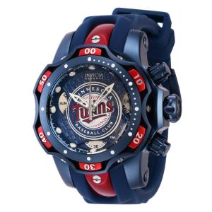 Relógio feminino Invicta Reserve MLB Minnesota Twins 44,, azul, vermelho, prata 41880