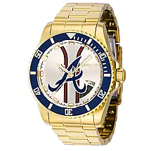 Relgio Masculino MLB Atlanta Braves Automtico - 42mm. Ouro 42980