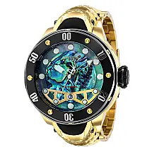 Relgio masculino Kraken Swiss Ronda R150 calibre automtico com mostrador Abalone - 54 mm. Ouro. Preto 36390
