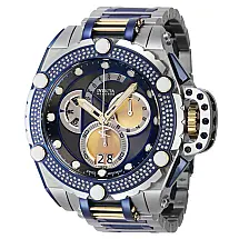 Relógio Masculino Invicta Reserve Flying Fox 52,5 mm, Ouro Azul, Diamante 0,93 ct, Movimento Ronda 8040.N
