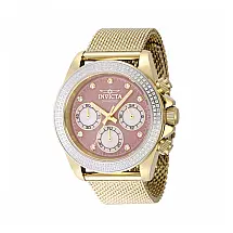 Relógio Invicta Elite Diamond com 0,71 Quilates de Diamantes, Mostrador Madrepérola 38mm, Dourado 48790