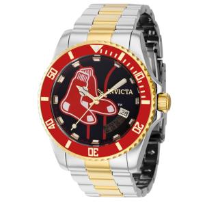 Relógio Masculino Automático MLB Boston Red Sox, Invicta 42990, Prata, Dourado e Vermelho