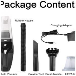 Aspirador de Pó Portátil JACKMO, Sem Fio, Preto, Leve, 60 minutos de autonomia, Capacidade de 0,6 litros, Baixo nível de ruído, 1