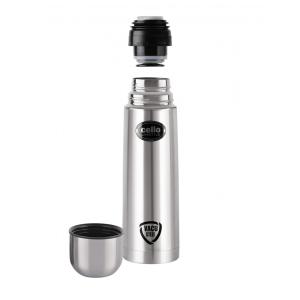 Garrafa Térmica para Água 500mL em Aço Inoxidável de Parede Dupla com Bolsa Térmica, Cello, Prata