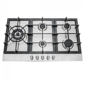 Cooktop a gás de embutir 76cm Cosmo inox 5 queimadores selados grade em ferro fundido acendimento eletrônico 110V
