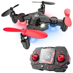 Drone Nano Rc Dobrável 3D para Crianças com Controle Remoto, HOLY STONE, Vermelho