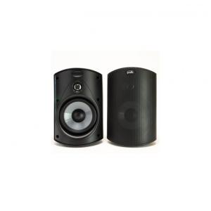 Caixas de som externas Polk Audio Atrium 4 pretas, par all‑weather compacto com woofer de 11,4 cm e suporte Speed‑Lock