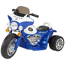 Moto Elétrica Infantil Bateria 6V 3 Rodas com Luzes e Sons USB, LIL RIDER, Azul