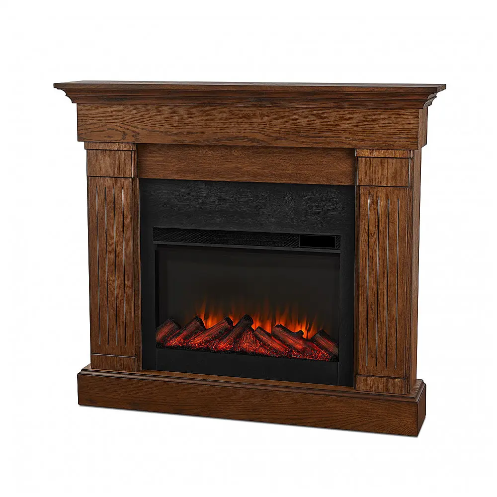 Lareira Elétrica Real Flame 121x107cm 1500W Madeira Chamas 6 Cores Portátil 110V