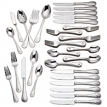 Conjunto de Talheres, Sofisticação e Durabilidade para Sua Casa com 65 Peças e Material de Aço Inoxidável, LENOX 829739, Prata