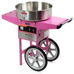 VIVO CANDY V002 Máquina de Algodão Doce Elétrica com Carrinho, 110V, 1030W, Rosa
