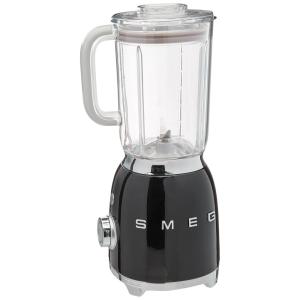 Liquidificador de Bancada 50s Retro Capacidade 1.5L 4 Vel 600W, 110v, SMEG BLF01BLUS, Preto