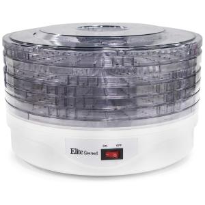 Desidratador de Alimentos 250W 5 Bandejas, Transparente, 110v, ELITE GOURMET EFD 1010, Branco