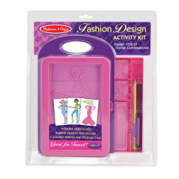 Kit de Design de Moda Infantil com 9 Placas Dupla Face, 4 Lápis e Giz de Cera para Crianças Acima de 3 Anos, Melissa & Doug