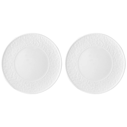 Conjunto de Pratos Coupe para Jantar com 2 Peças, Formato Redondo, Design Moderno e Material de Porcelana, Bernardaud, Branco