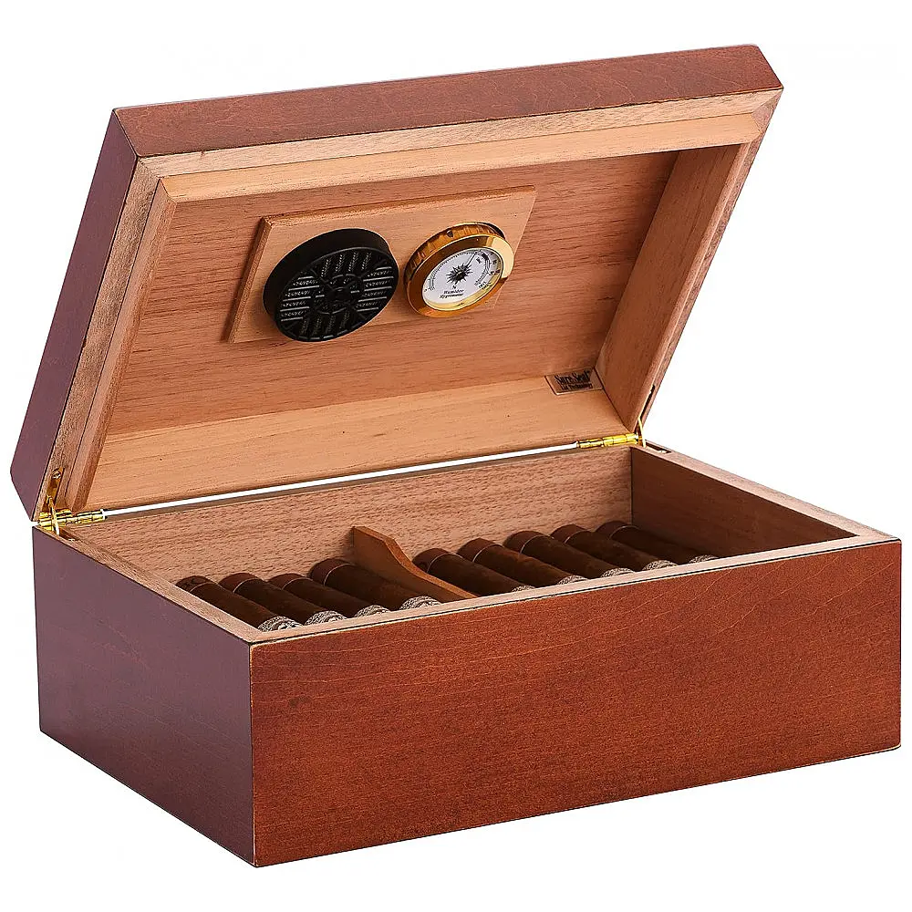 Humidor de Charutos Quality Importers São Paulo Mogno 50 Unidades Madeira de Cedro Espanhol Tecnologia SureSeal — foto 3