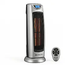 Aquecedor de Torre Comfort Zone CZ499R Prata PTC 1500W 3 Niveis Oscilacao 90 graus Timer 12h Controle Remoto 120V